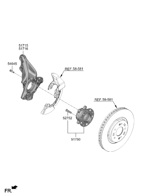 2023 Kia Sportage  KNUCKLE-FRONT AXLE, L Diagram for 51710N9100