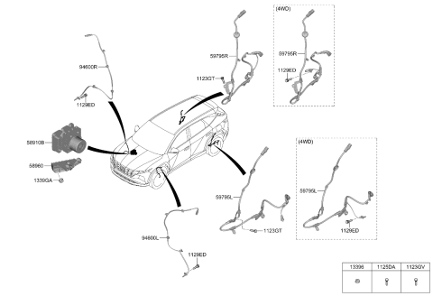 2023 Kia Sportage  SENSOR ASSY-WHEEL SP Diagram for 58930N9000