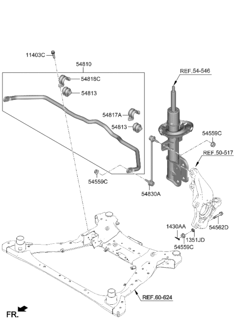 2024 Kia Sportage  LINK ASSY-FRONT STAB Diagram for 54830N9000