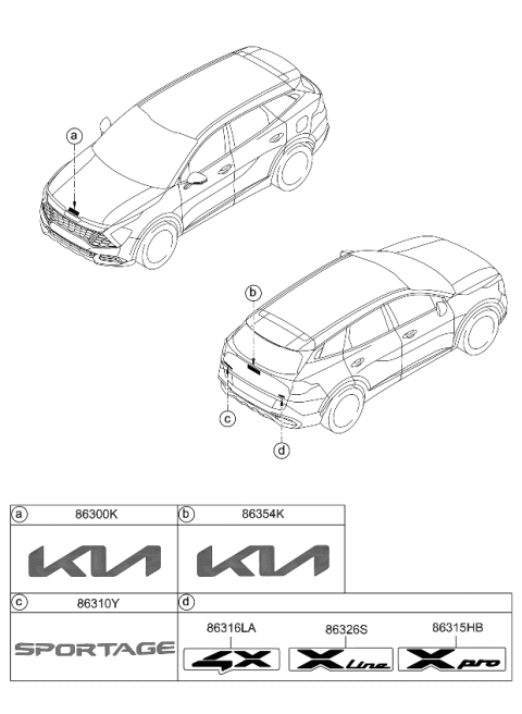 2023 Kia Sportage  EMBLEM-X LINE Diagram for 86315DW000