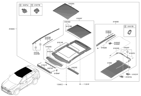 2024 Kia Sportage  UNIT ASSY-PANORAMARO Diagram for 81660P1000