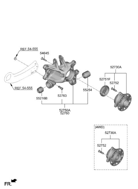 2024 Kia Sportage  CARRIER ASSY-REAR AX Diagram for 52710N9200