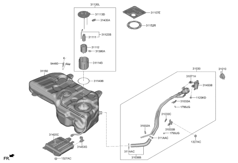 2023 Kia Sportage  CANISTER ASSY Diagram for 31420N9500