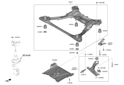2024 Kia Sportage  BUSHING-CROSSMEMBER Diagram for 62418N9000
