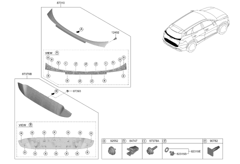 2024 Kia Sportage  MOULDING ASSY-BACK P Diagram for 87370DW000