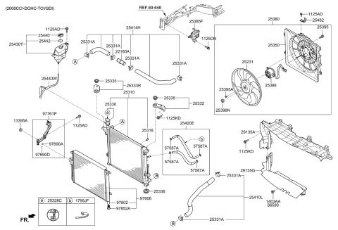 2016 Kia Sorento  Hose-Overflow Diagram for 25443C5500