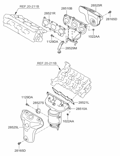 2016 Kia Sorento  Stay-Exhaust MANIFOL Diagram for 285273C821