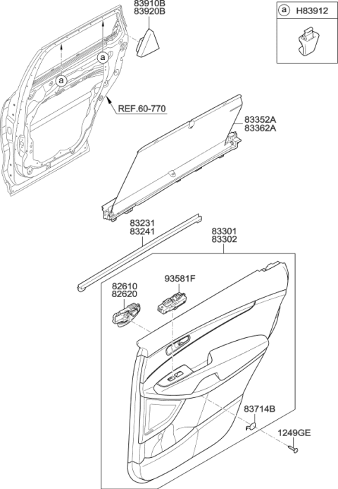 2015 Kia Sorento  WEATHERSTRIP-Rear Door Belt Inside Diagram for 83241C5000