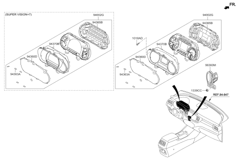 2017 Kia Sorento  Cover-Cushion Diagram for 94363C6000