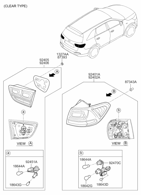 2015 Kia Sorento Lamp Assembly-Rear Combination Diagram for 92402C6000