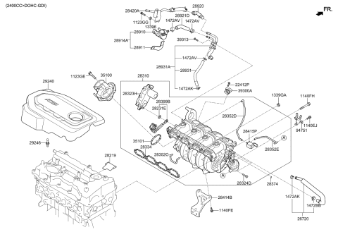 2015 Kia Sorento  Body Assembly-Throttle Diagram for 351002G600