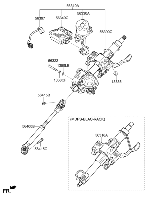 2016 Kia Sorento  Motor Assembly Diagram for 56330C5000