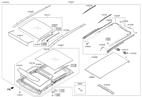 2015 Kia Sorento Cover Assembly-PANORAMAR Diagram for 81672C5000