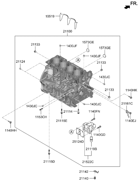 2015 Kia Sorento  Block Assembly-Cylinder Diagram for 311132GK02