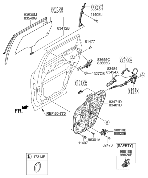 2018 Kia Sorento Bracket-Rear Outside Handle Diagram for 83495C5000