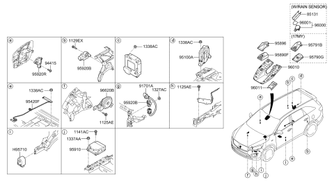 2016 Kia Sorento  Wiring Assembly-Air Bag Diagram for 91711C6000