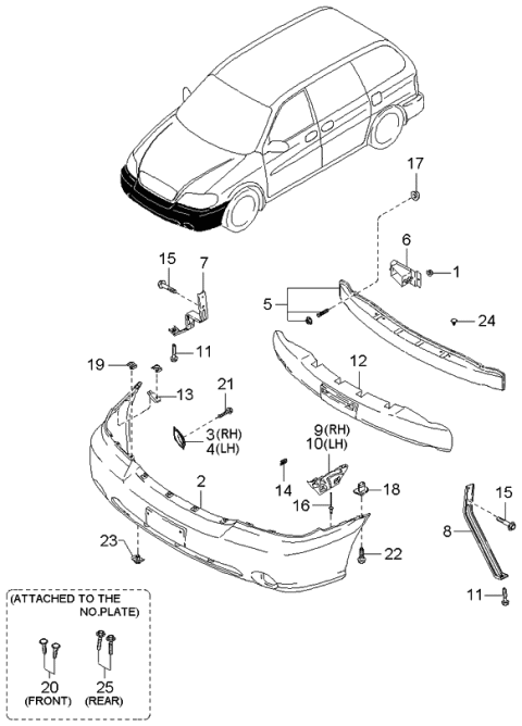 2001 Kia Sedona  Washer & Nut Diagram for 1327108007B
