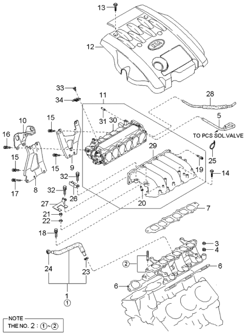2002 Kia Sedona  Bolt-Washer Assembly Diagram for 1123308223