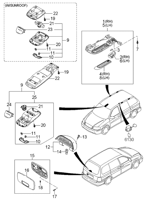 2001 Kia Sedona  Bulb(#921) Diagram for M997007180
