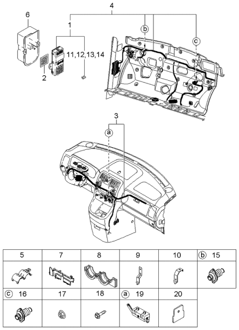 2003 Kia Sedona  Clip Diagram for 0K53A67C41