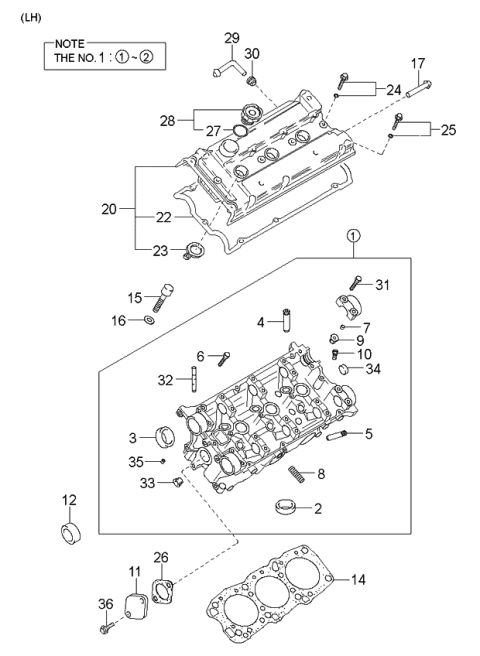 2003 Kia Sedona  Plug Diagram for 2212923000