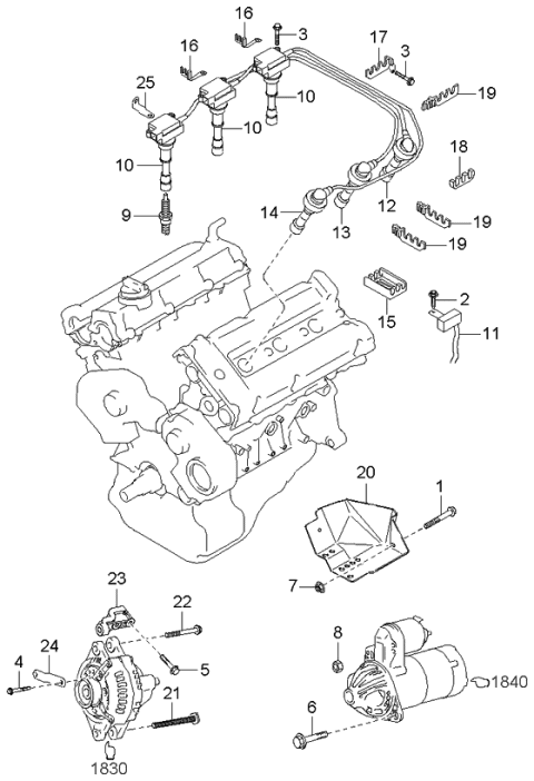 2005 Kia Sedona  Support-High Tension Diagram for 2748339000
