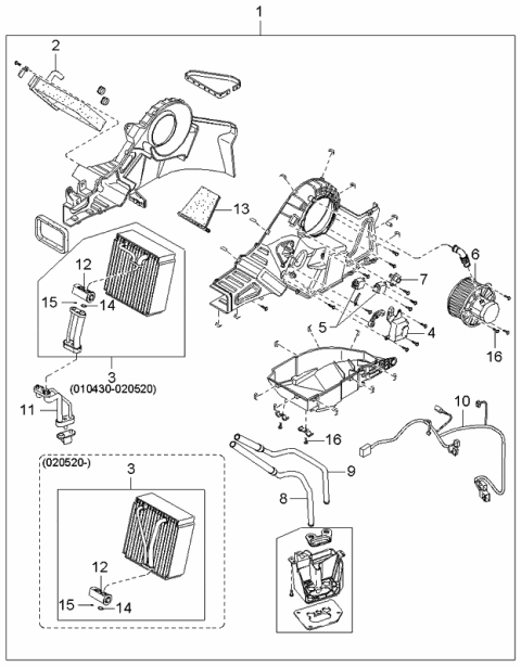 2002 Kia Sedona  Valve Assembly-Expansion Diagram for 1K56E61R16B
