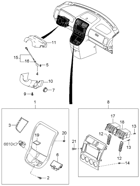 2004 Kia Sedona Screw-Tapping Diagram for K998610412B