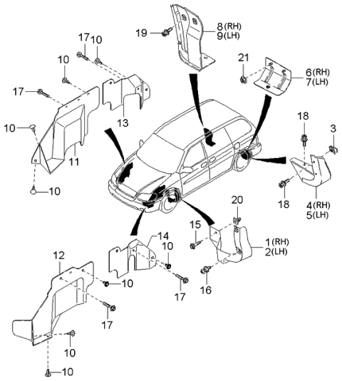 2001 Kia Sedona  Screw-Tapping Diagram for K907977516B
