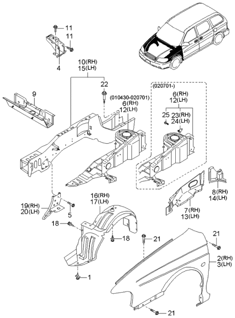 2001 Kia Sedona  Bolt Diagram for 1130206121