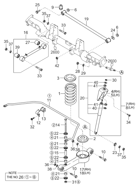 2004 Kia Sedona  Stabilizer Bar Assembly Diagram for 0K52Y2815XF