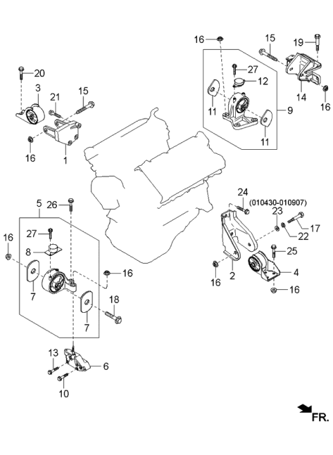 2001 Kia Sedona  Bolt Diagram for K997840225W