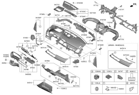 2021 Kia Seltos  Panel Assembly-LWR Ctr Diagram for 84760Q5000WK