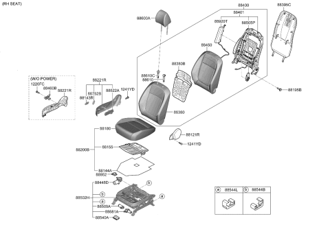 2024 Kia Seltos  CUSHION ASSY-FR SEAT Diagram for 88200Q5AF0AX4