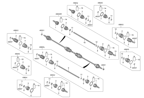 2023 Kia Seltos  Shaft Assembly-Drive Rr Diagram for 49600Q5000