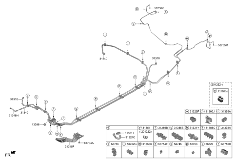 2021 Kia Seltos  Holder-Fuel Tube Diagram for 31334F2500
