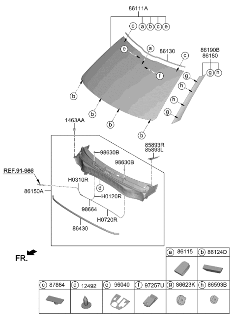 2022 Kia Seltos  W/STRIP-Hood Diagram for 86430Q5000