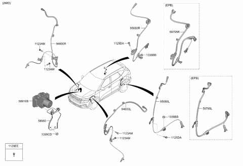 2021 Kia Seltos  Wiring-EPB Conn Ex Diagram for 59796Q5000
