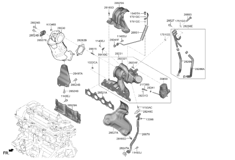 2023 Kia Seltos Stay-Exhaust MANIFOL Diagram for 285272B770