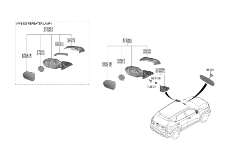 2021 Kia Seltos  Outside Rear G/Holder Assembly Diagram for 87611Q5310