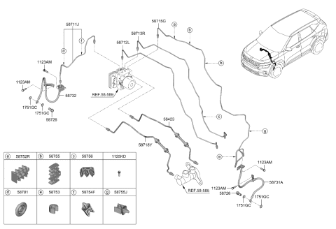 2024 Kia Seltos  Tube-H/MODULE To Fr Diagram for 58715Q5050