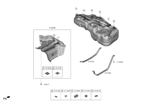 2022 Kia Seltos  Pad-Fuel Tank Diagram for 31101C0000