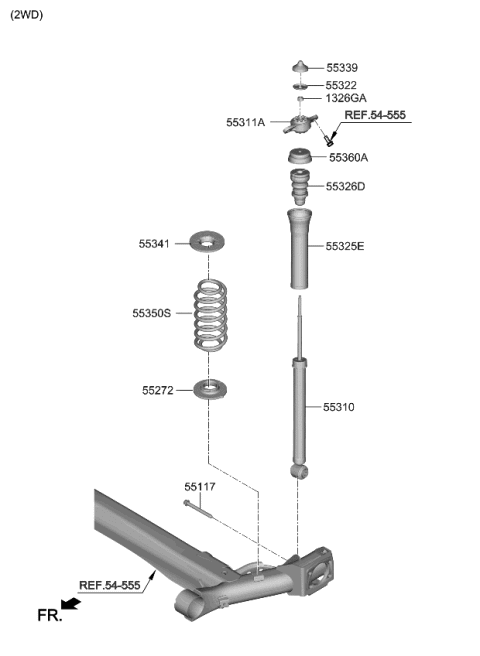 2024 Kia Seltos Pad-Rear Spring, Upper Diagram for 55370C1100