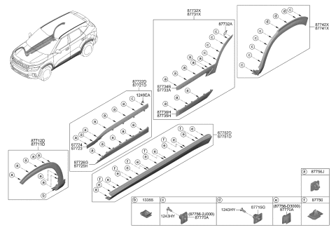 2023 Kia Seltos  GARNISH-Rear Door Si Diagram for 87733Q5010