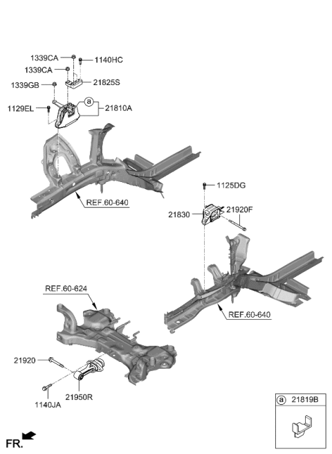 2024 Kia Seltos  Engine Mounting Support Bracket Diagram for 21825K0000