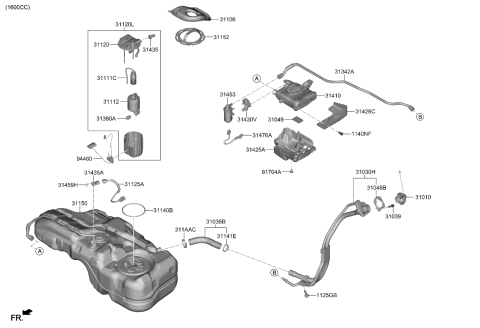 2021 Kia Seltos  Fuel Pump Sender Assembly Diagram for 94460J9200