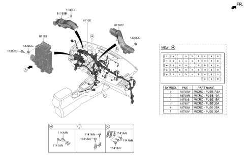 2022 Kia Seltos  Instrument Junction Box Assembly Diagram for 91952Q5370