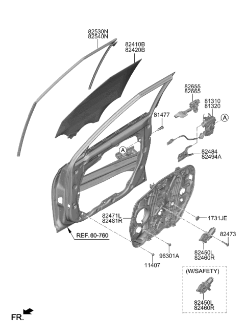 2021 Kia Seltos  RETAINER-Fr Dr Latch Diagram for 82482Q5000