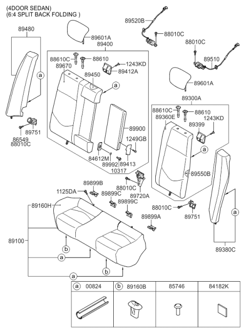 2010 Kia Forte  Cover-Catch, RH Diagram for 894951M080WK