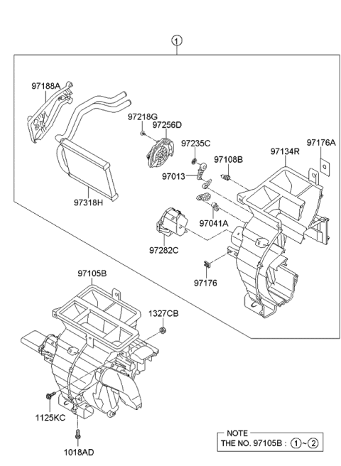 2010 Kia Forte  Duct-Shower, LH Diagram for 972791M000